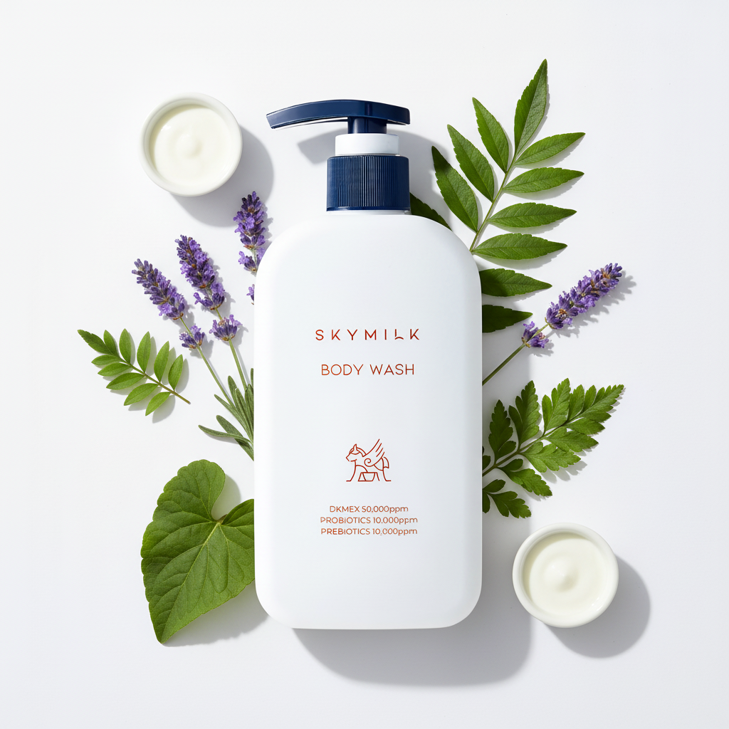 SKYMILK Body Wash – ingrediente cheie: probiotice și DKMEX™
