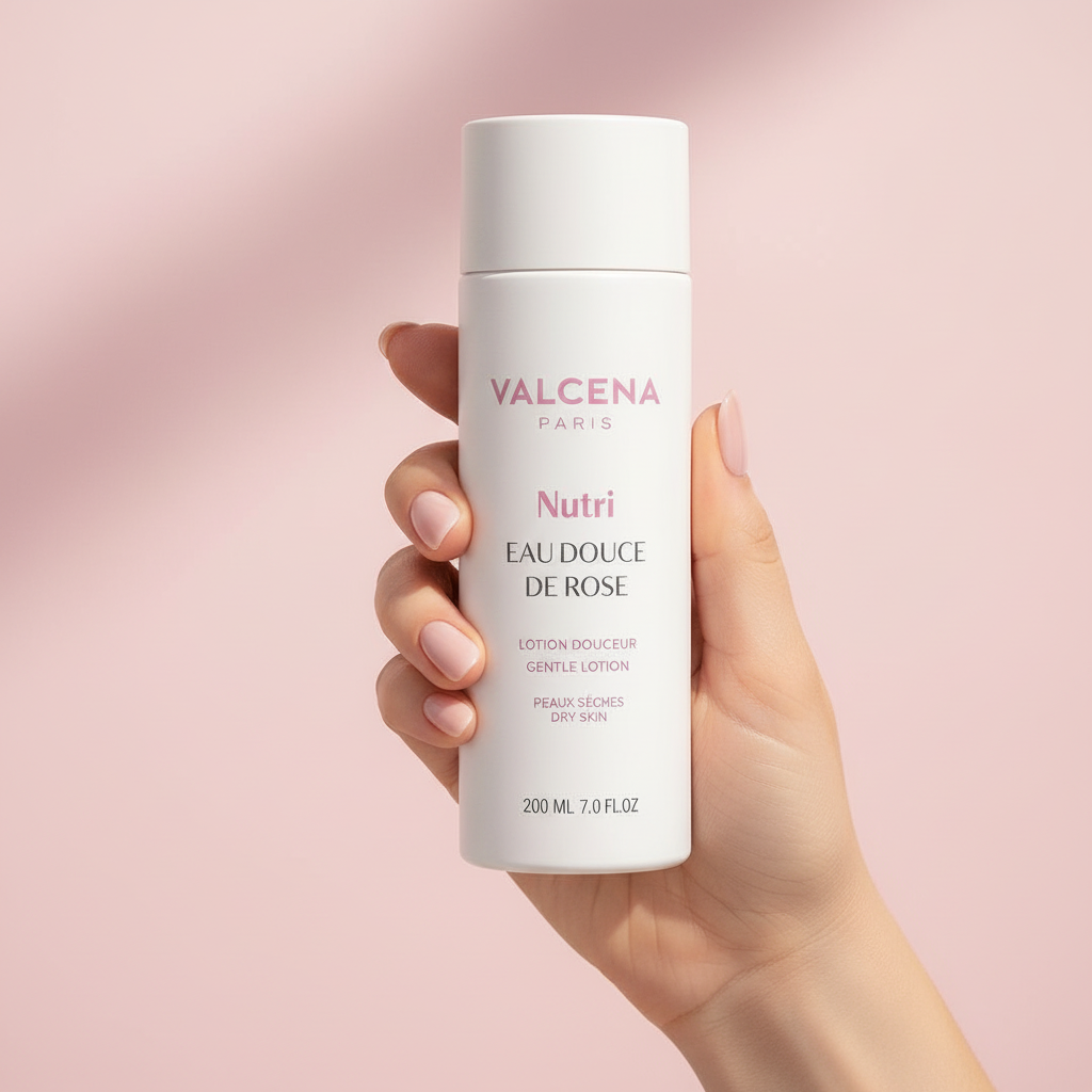Valcena EAU DOUCE DE ROSE – detaliu flacon loțiune tonică delicată