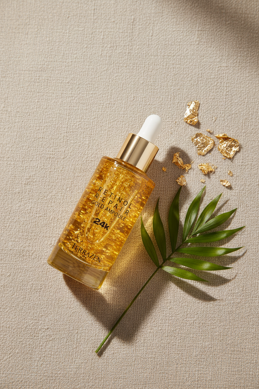 Gold Ampoule - Flat Lay Beige