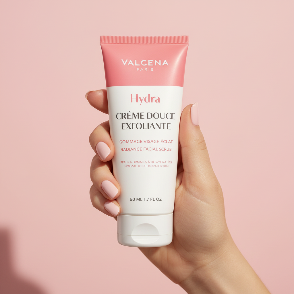 Valcena CRÈME DOUCE EXFOLIANTE – detaliu textură cremă onctuoasă cu micro-particule