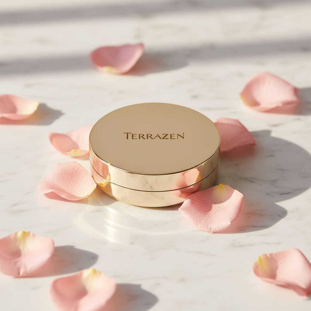 TERRAZEN Perfect Finish Cushion No.21 pe marmură cu petale de trandafir