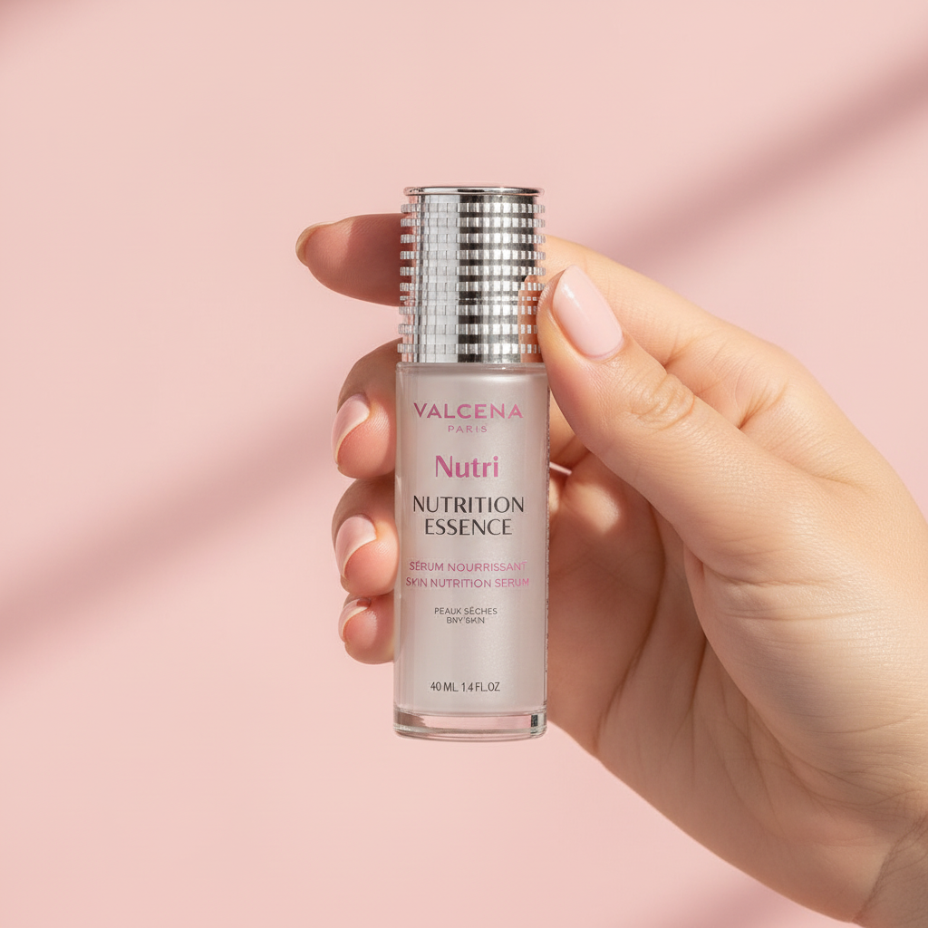 Valcena NUTRITION ESSENCE – detaliu flacon elixir mătăsos, ser pentru ten deshidratat