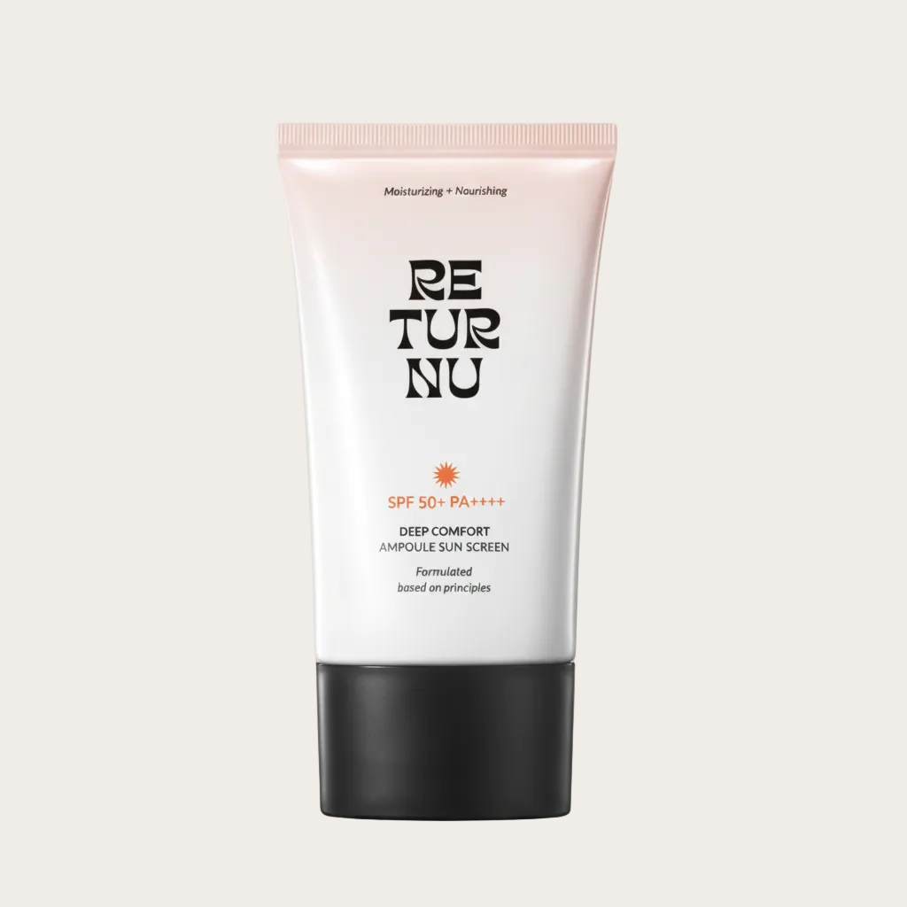 RETURNU Deep Comfort Ampoule Sun Screen SPF 50+ PA++++ – Protecție Solară Hidratantă cu Ceramide Vegane