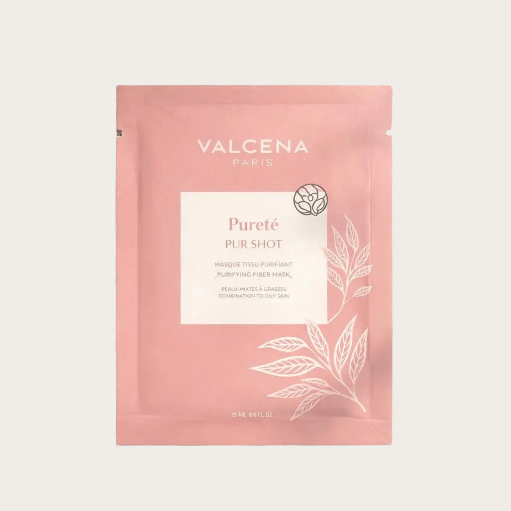 Valcena PUR SHOT – mască purifiantă din fibră de bambus cu Tea Tree, 5x25ml