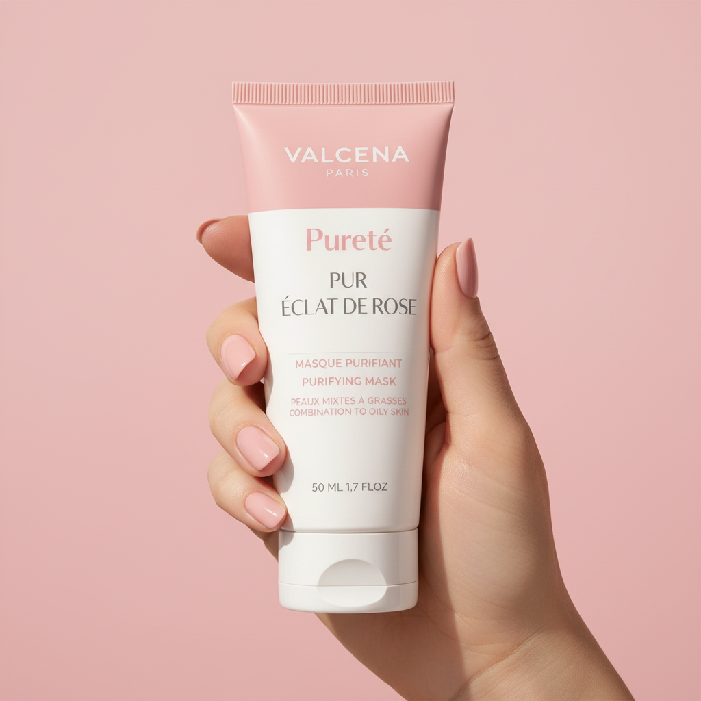 Valcena PUR ÉCLAT DE ROSE – detaliu textură mască cu argilă Caolin